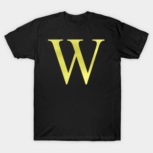 The Letter W in Shadowed Gold T-Shirt